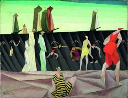 lyonel feininger, bathers on the beach