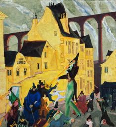 lyonel feininger, carnival in arcueil