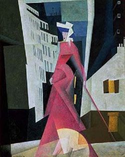 lyonel feininger, lady in mauve