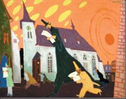 lyonel feininger, newspaper readers