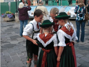 Children in Bavarian tracht, Berchtesgaden