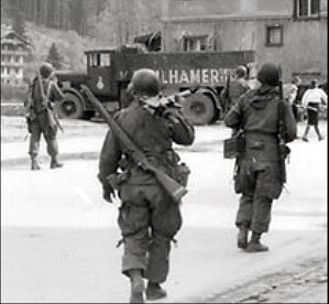 American infantry soldiers arrive in Berchtesgaden, May 1945 American infantry soldiers arrive in Berchtesgaden, May 1945