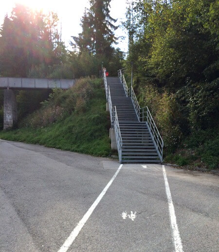 Shortcut path from Berchtesgaden train station towards the town Shortcut path from Berchtesgaden train station towards the town
