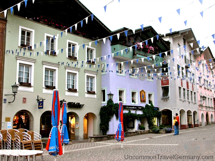 Street in Berchtesgaden Germany, with pennants flying Street in Berchtesgaden Germany, with pennants flying