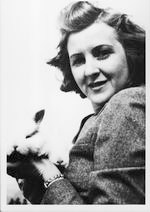 Eva Braun holding rabbit Eva Braun holding rabbit