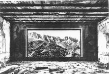 Berghof great room window after bombing Berghof great room window after bombing