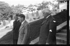 Hitler walking down Berghof steps with Lloyd George Hitler walking down Berghof steps with Lloyd George