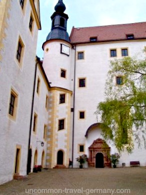Clock tower and chapel at Colditz Castle