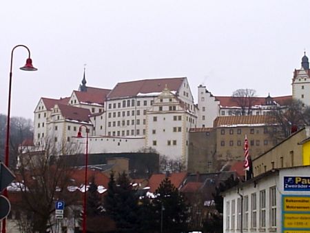 View of Colditz Castle in winter View of Colditz Castle in winter