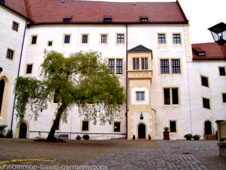 Colditz Castle prisoners courtyard Colditz Castle prisoners courtyard