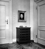 Hitler's portrait in Eva Braun's room at the Berghof Hitler's portrait in Eva Braun's room at the Berghof