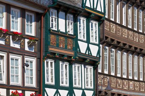 Decorated houses in Goslar, Harz Mountains