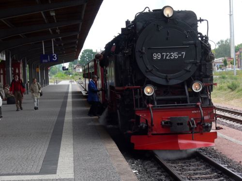 Steam engine at the Quedlinburg train station, Harz Mountains Steam engine at the Quedlinburg train station, Harz Mountains