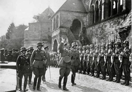 Hitler visiting the Kaiserpfalz, 1934, Goslar, Germany