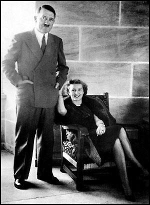 Hitler and Eva Braun in the reception room at the Eagle's Nest