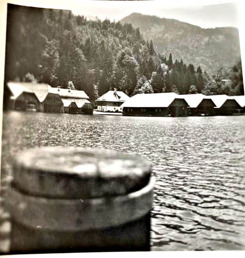 Boat houses on Lake Königssee in 1945, by US soldier Boat houses on Lake Königssee in 1945, by US soldier