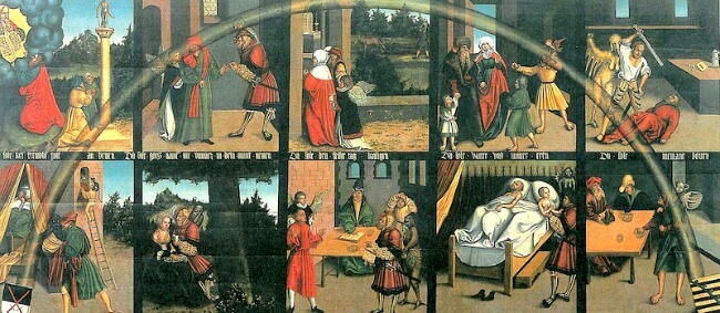 The Ten Commandments, Lucas Cranach the Elder, Martin Luther's residence, Wittenberg Germany The Ten Commandments, Lucas Cranach the Elder, Martin Luther's residence, Wittenberg Germany