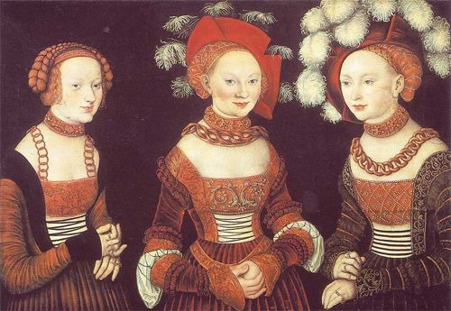 Painting of Saxon Princesses, Lucas Cranach the Elder, 1535 Painting of Saxon Princesses, Lucas Cranach the Elder, 1535