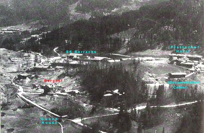 Map of ruins on Obersalzberg with labels