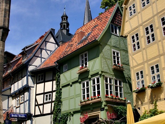 Colorful houses on the Markt, Quedlinburg, Germany