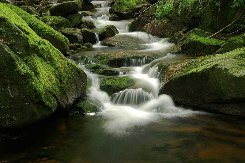 Stream over rocks in the Harz Mountains