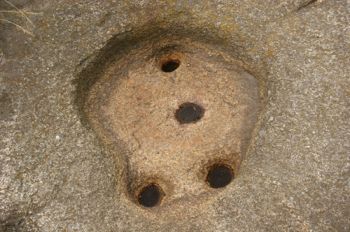 Alleged hoof print of the giant Bodo's horse as he leaped across to the Rosstrappe mountain Alleged hoof print of the giant Bodo's horse as he leaped across to the Rosstrappe mountain