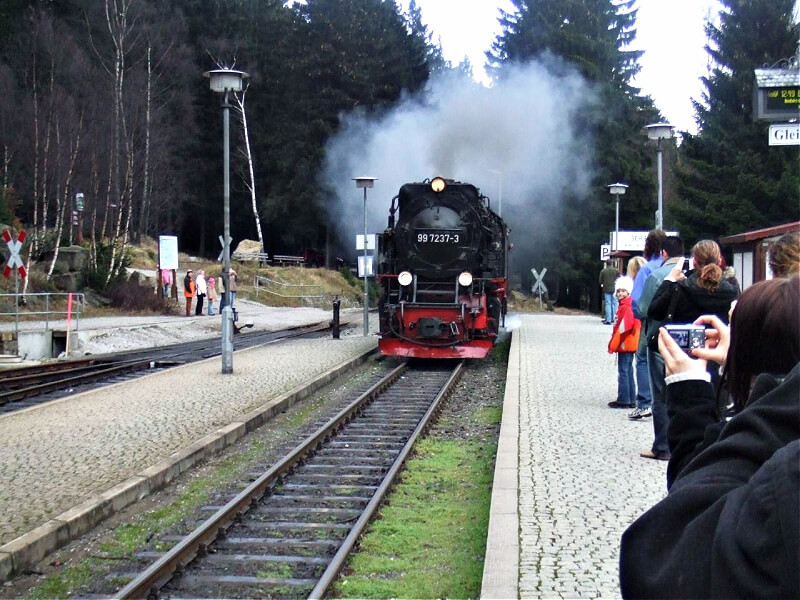 Steam train at Schierke station in the Harz Steam train at Schierke station in the Harz