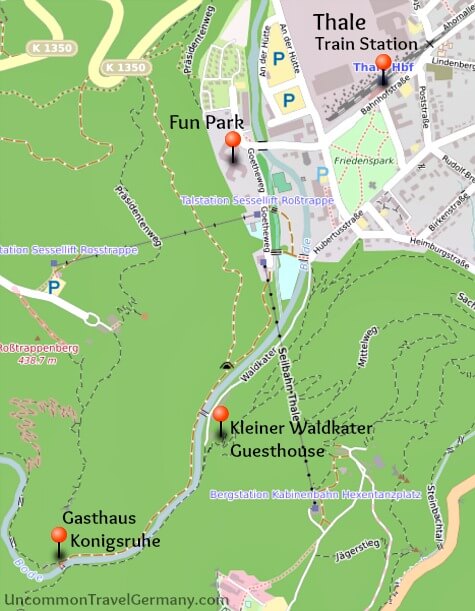 Map of Thale, Germany, and nearby hotels and attractions