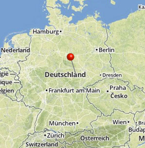 Location of Wartburg Castle on map of Germany