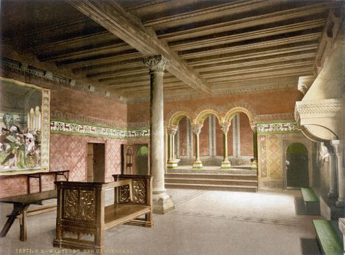 Troubadours Hall, Wartburg Castle, Germany, Postcard ∼1900
