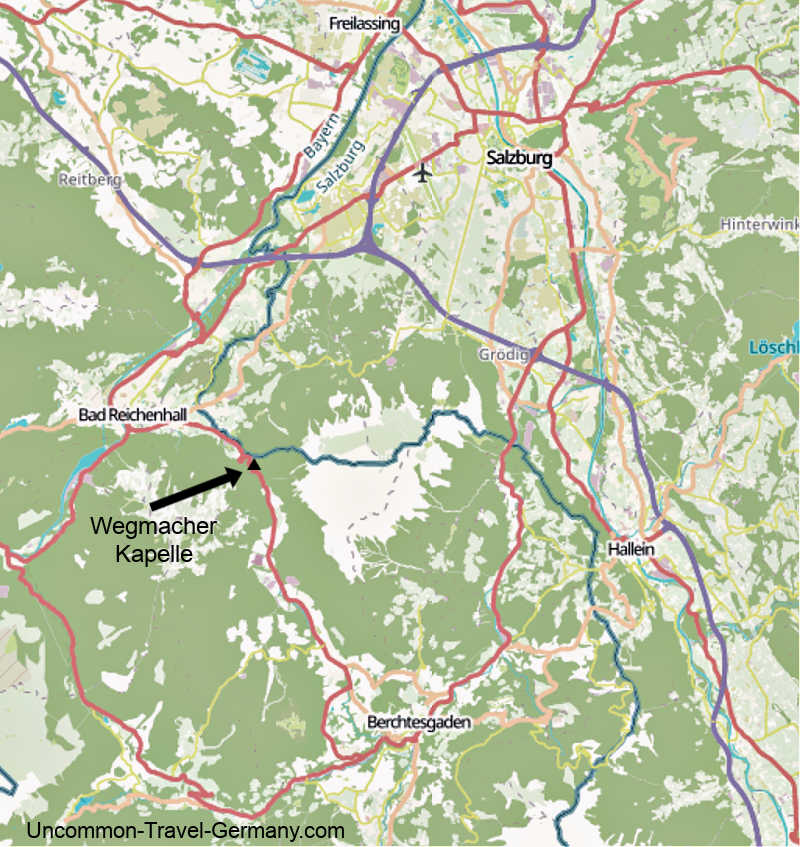 Map of Wegmacher Kapelle, Bad Reichenhall, Germany Map of Wegmacher Kapelle, Bad Reichenhall, Germany