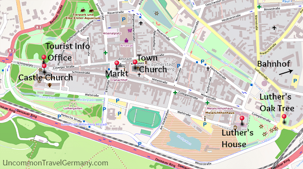 Map of Wittenberg Germany Map of Wittenberg Germany
